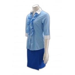 BS211 office suit hong kong tailor Lotus leaf collar design suits uniform company supplier BS211 office suit hong kong tailor Lotus leaf collar design suits uniform company supplier